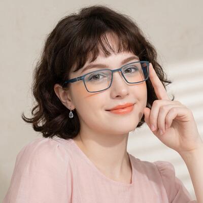 Isabel Blue Rectangle Glasses