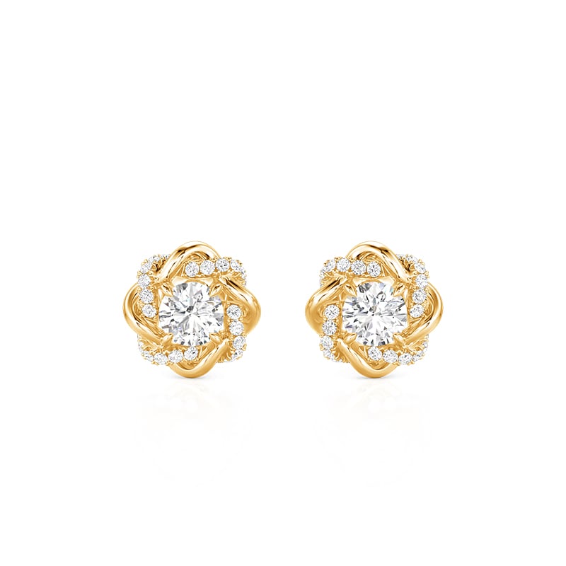 Jeulia Knot of Love Sterling Silver Stud Earrings