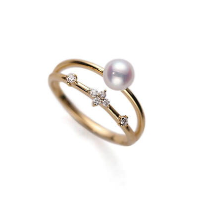 Jeulia Simple Split Shank Pearl Sterling Silver Ring