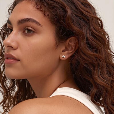 "Love Eternity" Round Cut Cluster Stud Earrings
