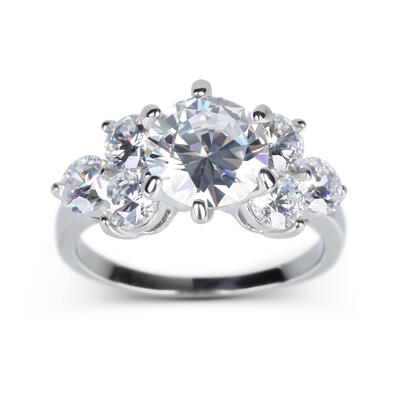 Jeulia Cluster Sterling Silver Ring