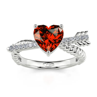 Jeulia "Arrow to Your Heart" Sterling Silver Ring
