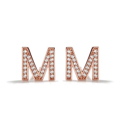 Jeulia "All of Me" Sterling Silver Personalized Initial Earrings