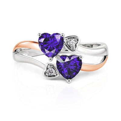 Jeulia Two Color Custom Birthstone Engagement Ring