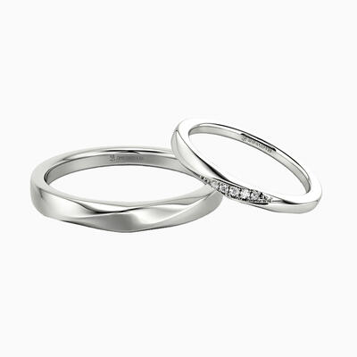"Le Jour Où le Temps s'Arrêta" Ensemble de bagues de couple