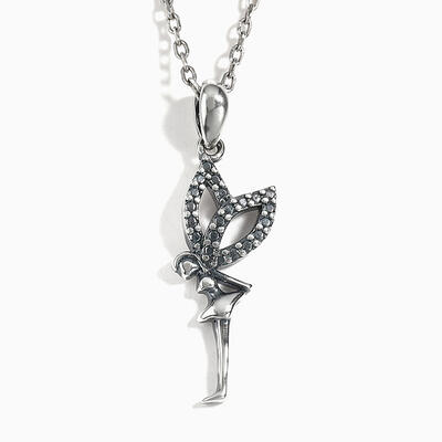 Jeulia "Flower Fairy" Sterling Silver Necklace