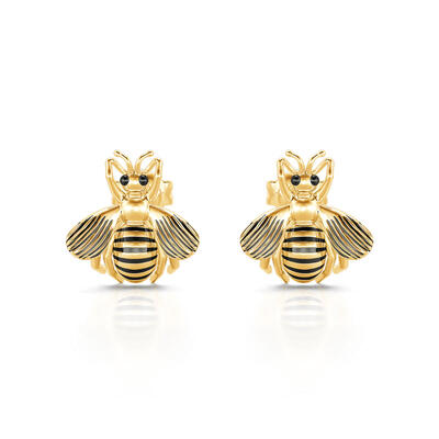 Jeulia "Guide the Life" Honey Bee Sterling Silver Earrings