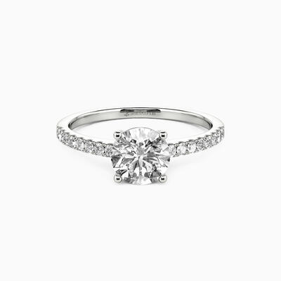 "Love Is Light" 1ct Round Cut Side Stone Engagement Ring