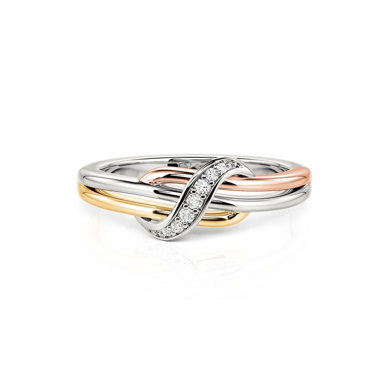 Jeulia Bague Infinité TriColor pour Femmes Argent Sterling