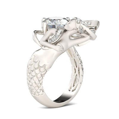 Jeulia Elegant Cushion Cut Mermaid Ring