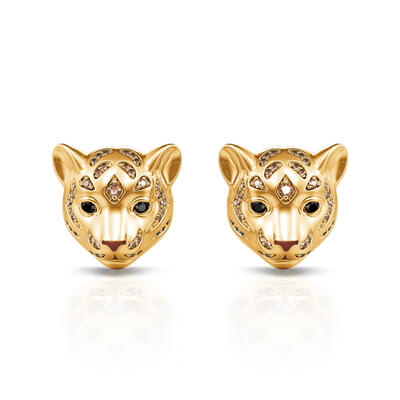 Jeulia "King of the Jungle" Tiger Sterling Silver Earrings