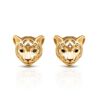 Jeulia "King of the Jungle" Tiger Sterling Silver Earrings