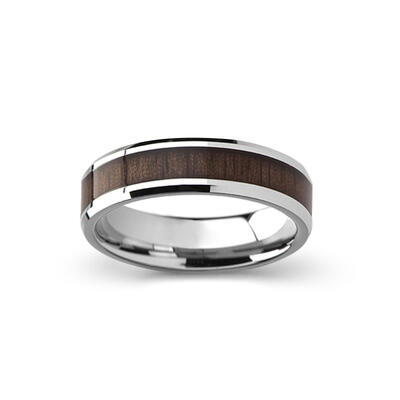 Jeulia Walnut Stainless Steel Men's Band