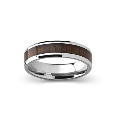 Jeulia Walnut Stainless Steel Men's Band