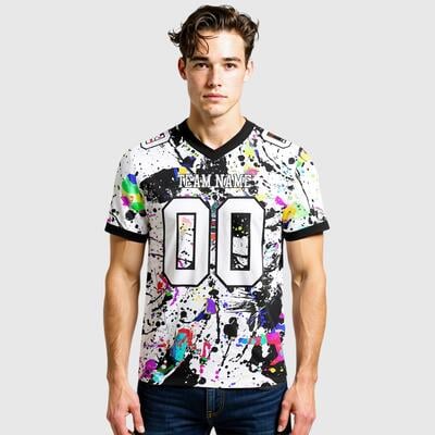 フットボール 名前 チーム名 番号 Tシャツ Vネック ジャージ スポーツウェア ユニフォーム 男女兼用 オーダーメイド
