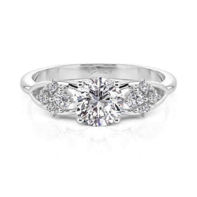 Jeulia Infinity Round Engagement Ring with Side Stones