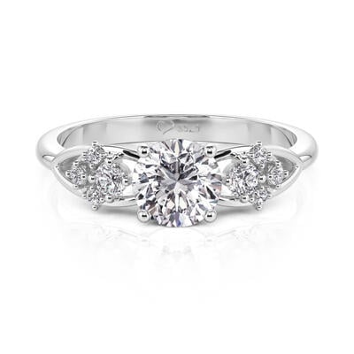 Jeulia Infinity Round Engagement Ring with Side Stones