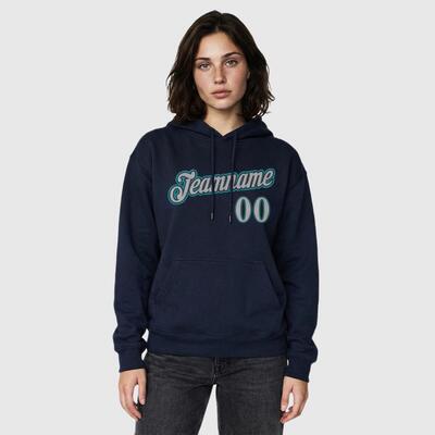 トレーナー フード付き パーカー フーディー ネイビー チーム名 番号 ロゴ入り 男女兼用 カスタマイズ オリジナル