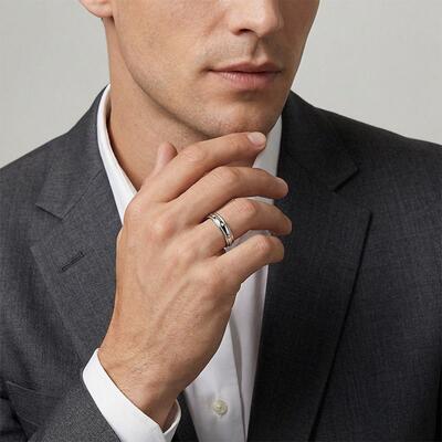 "You and Gentleness" Channel Set Men's Wedding Ring