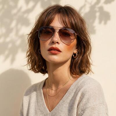 Verna Brown Aviator Sunglasses