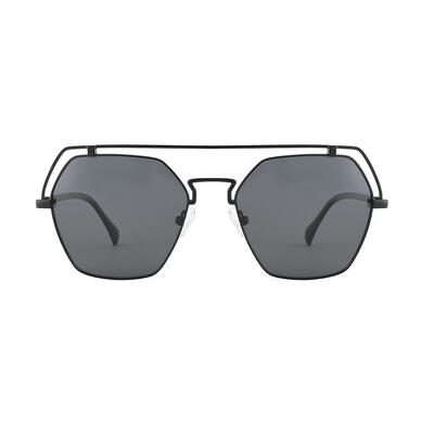 Jeulia "Unusual Flight" Pilot Black/Grey Polarized Unisex Sunglasses