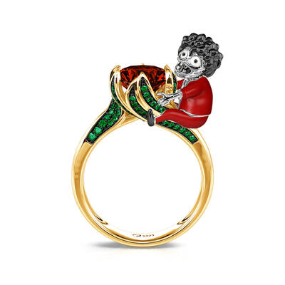 Jeulia Hug Me "Mr. Zombie" Round Cut Sterling Silver Ring