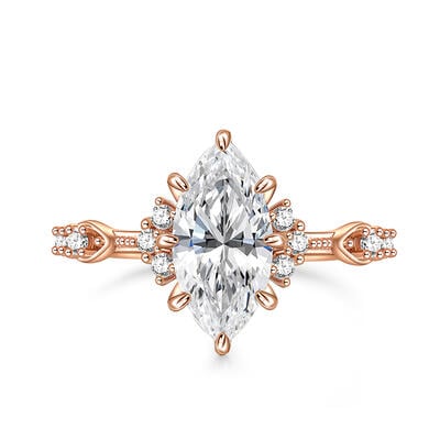 Jeulia Vintage Marquise Engagement Ring Sterling Silver