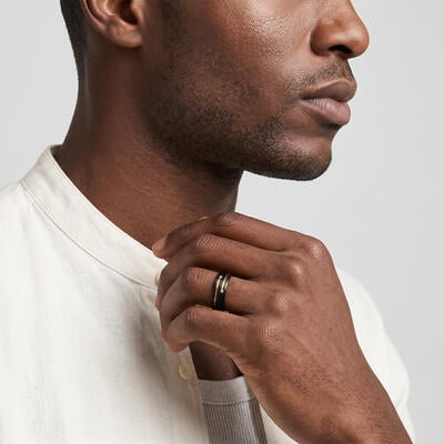 "Pacte étoilé" 8mm bague homme en carbure de tungstène