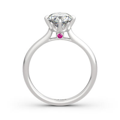 Jeulia Fork Design Round Cut Sterling Silver Ring