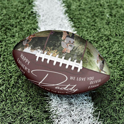 "Happy Father's Day" Customizable Football with Name and Photos for Dad