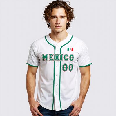 Custom White 3D Mexican Flag Authentic Baseball Jersey Perfect for Games Cinco de Mayo Celebrations and Fan Meetups