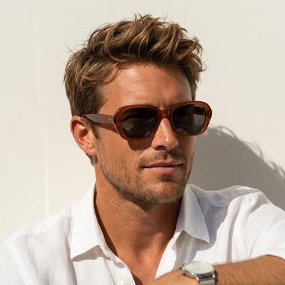 Bennett Lunettes de soleil Carrées Marron