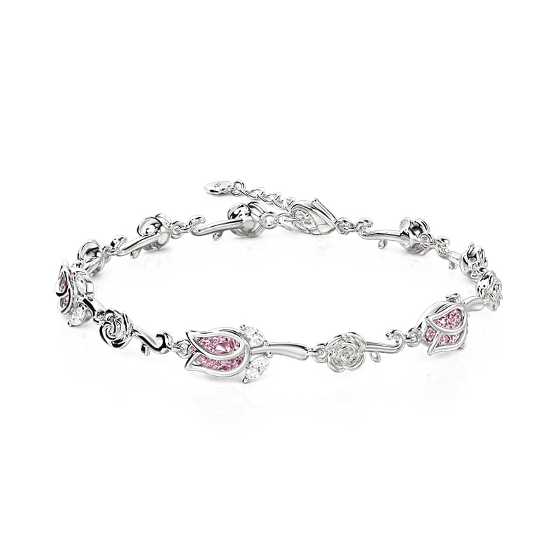 Jeulia Blossom Tulip Pear Cut Bracelet