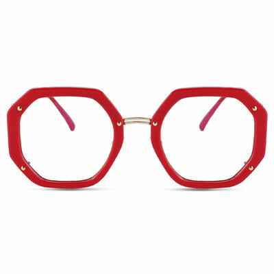 Megre Lunettes Géométriques Rouges