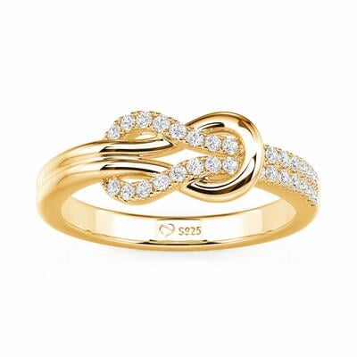 Jeulia Knot Design Sterling Silver Ring