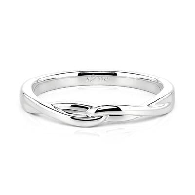 Jeulia Knot Twist Men's Wedding Band Sterling Silver