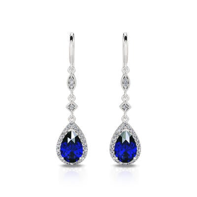 Jeulia Pear Cut Sterling Silver Drop Earrings