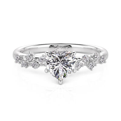 Jeulia Heartbeat Custom Heart Birthstone Promise Ring Sterling Silver