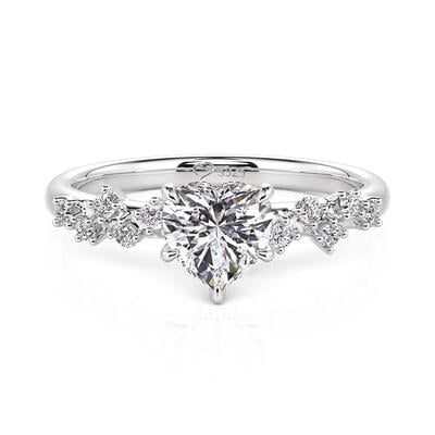 Jeulia Heartbeat Custom Heart Birthstone Promise Ring Sterling Silver