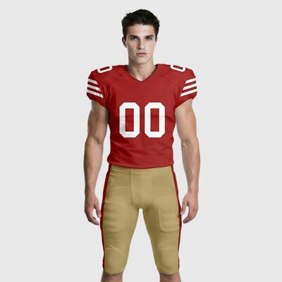Custom Red Gold American Football Jersey Wholesale for Team - Personalized Logo & Number