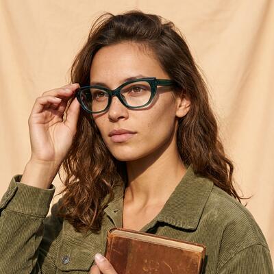 Faithe Lunettes Cat Eye Vertes