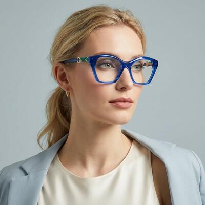 Rhodes Blue Cat Eye Glasses
