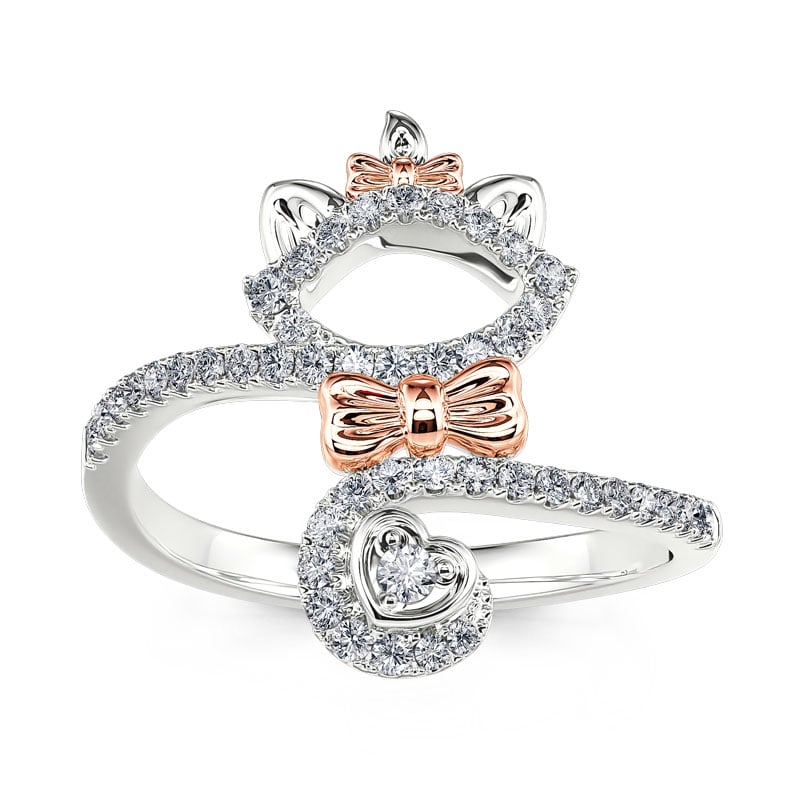 Jeulia "Lady Cat" Cat Wrap Sterling Silver Ring