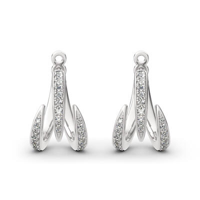 Jeulia Spike Design Round Cut Sterling Silver Earrings