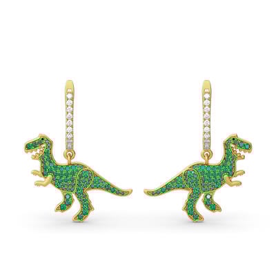 Jeulia Prehistoric Glamour Dinosaur Sterling Silver Earrings