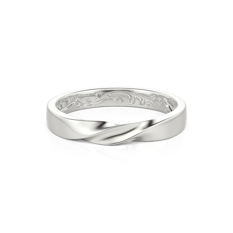 Jeulia Twisted Engraved Vine Silver Wedding Band for Men