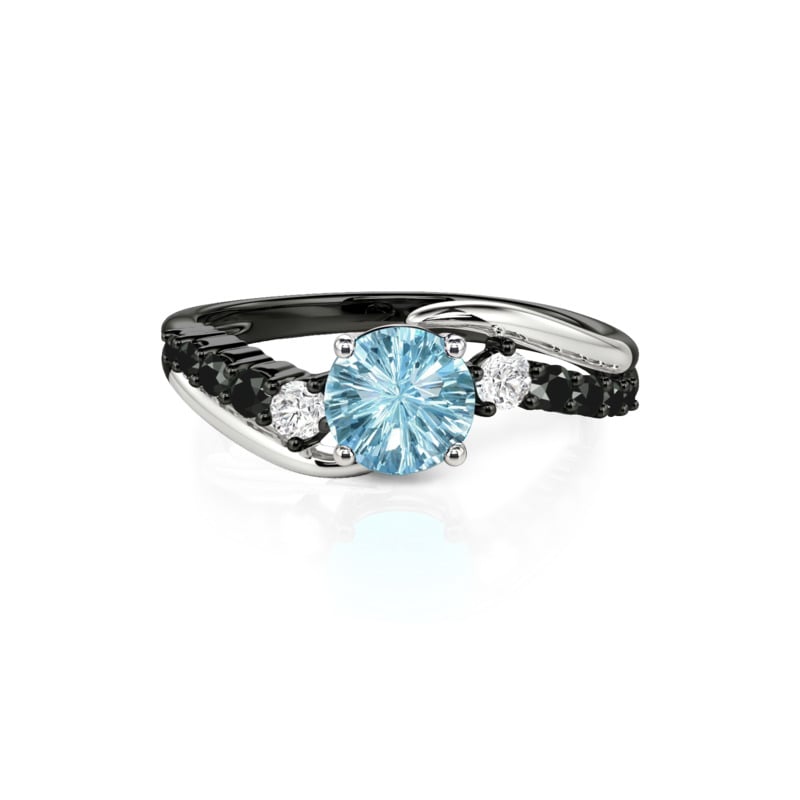 Jeulia Parallel Meet Bypass Firework Cut Topaz Promise Ring