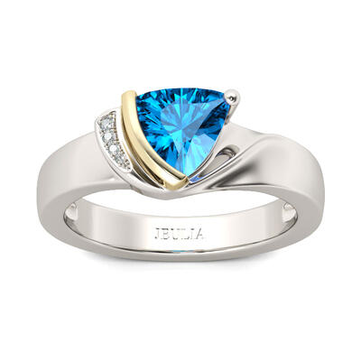 Jeulia Asymmetric Trillion Cut Sterling Silver Ring