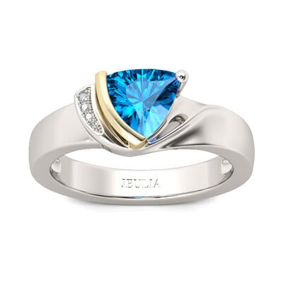 Jeulia Bague Blanc Topaze en Argent Sterling Coupe Trillant