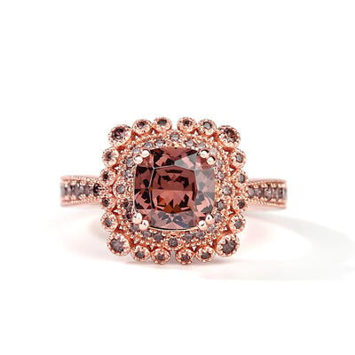 Jeulia Milgrain Design Halo Cushion Cut Sterling Silver Ring